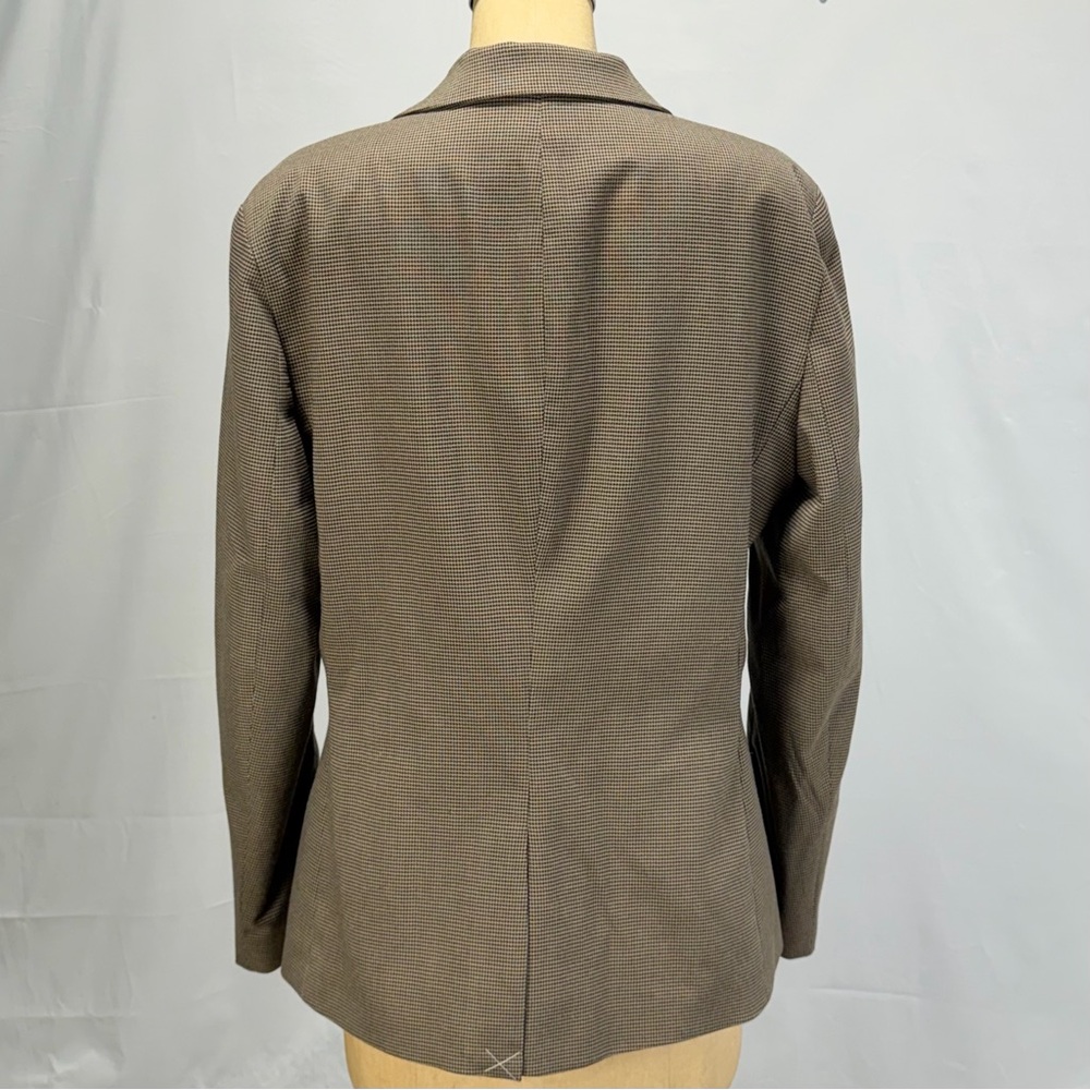 Chaps houndstooth plaid check blazer women’s suit jacket coat New brown neutral - Picture 8 of 13
